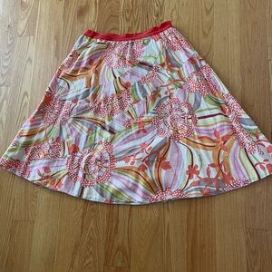 Kimchi Blue Floral A-Line Skirt - Red and Pink